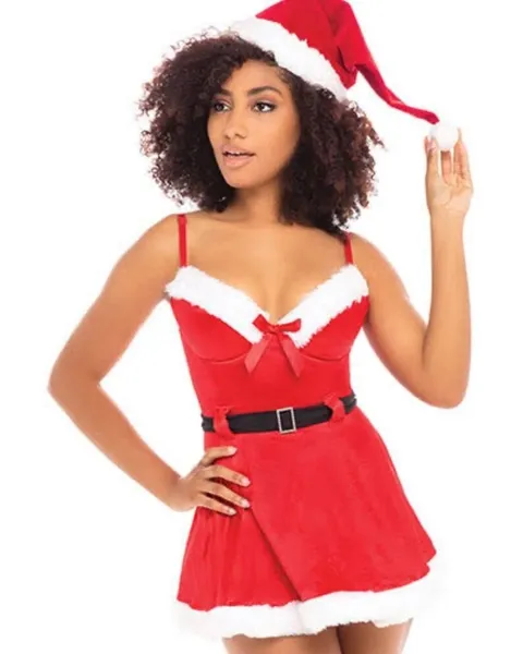 Yandy Santa Babe Sexy Halloween Costume Red White Size L/XL