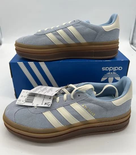 adidas Originals Gazelle Bold Clear Sky Cream White Gum Casual JQ7776 Womens 11