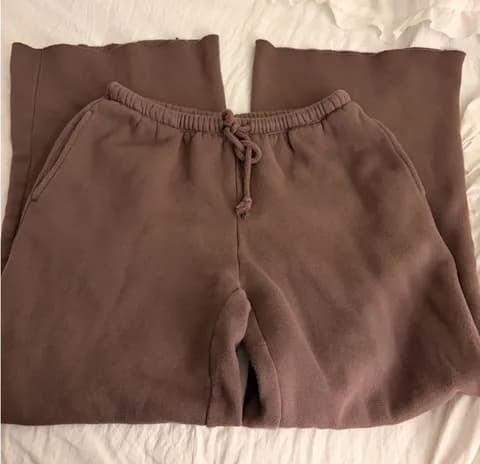 Brown wide leg sweatpants