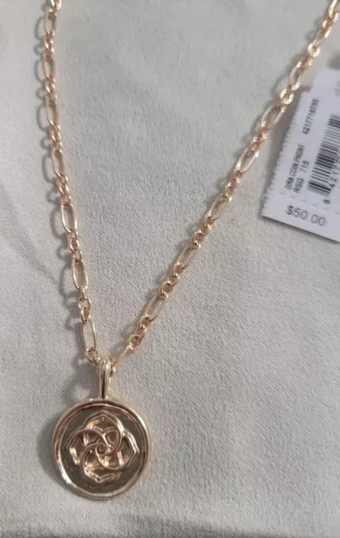 NWOT Rose Gold Dira Necklace With Dust Bag