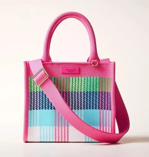 Kate Spade x Target Pink Plaid Knit Crossbody Bag