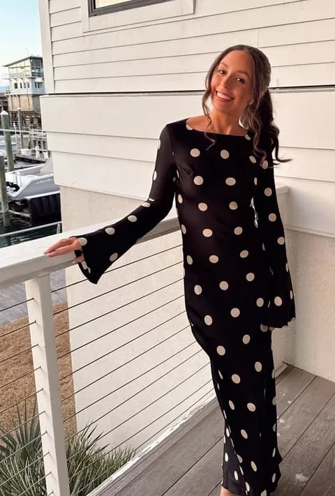Black Polka Dot Maxi Dress