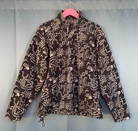 Vintage 1997 North Face Tribal Quarter Zip Fleece Jacket