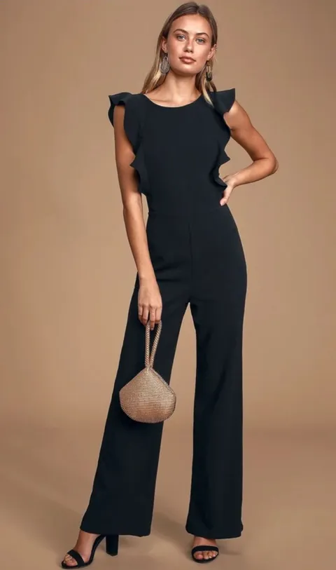 Lulus Black Jumpsuit Wide-Leg