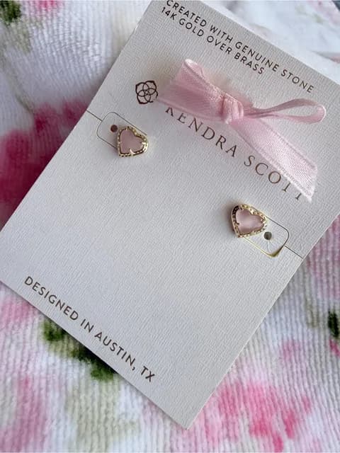 Kendra Scott Anna 14K Gold Over Brass Stud Earrings - Rose Quartz