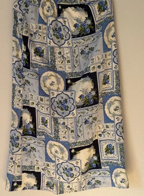 Abercrombie & Fitch Blue and White Patchwork Maxi Skirt