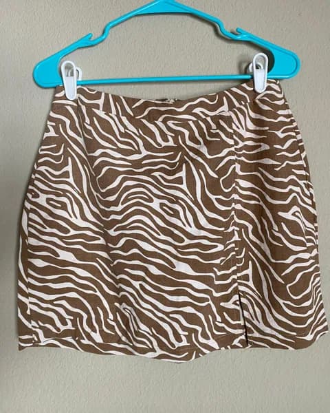 Zebra Brown Mini Skirt