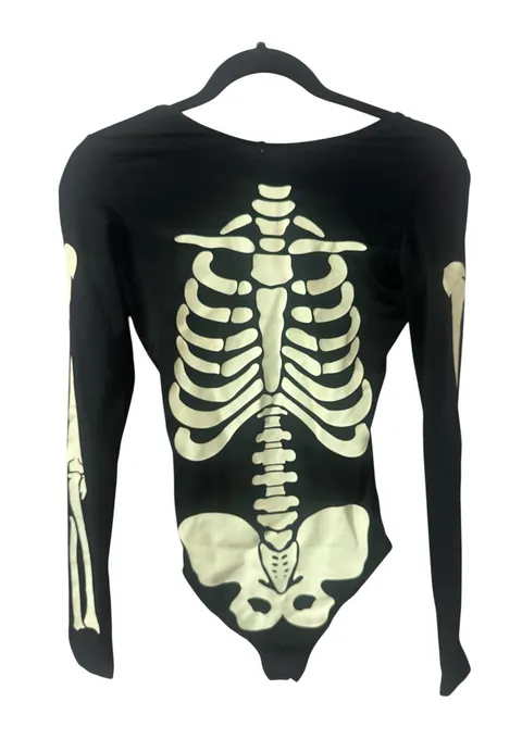 Dolls Kill Glow-in-the-Dark Skeleton Long Sleeve Bodysuit Size XS