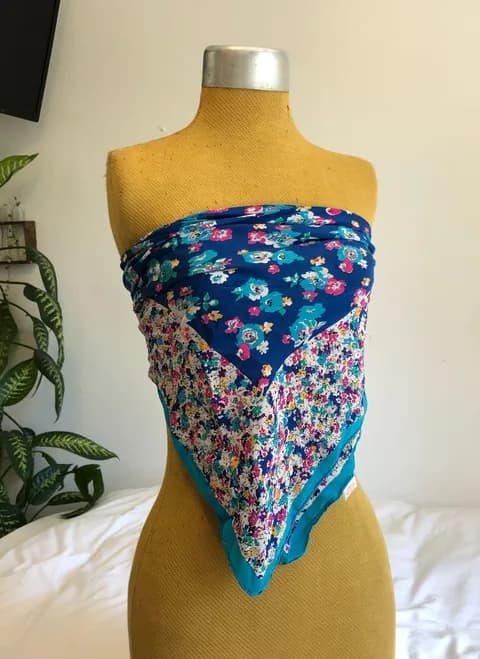 Floral 100% silk scarf