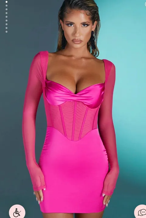 Pink Neon Bustier Dress