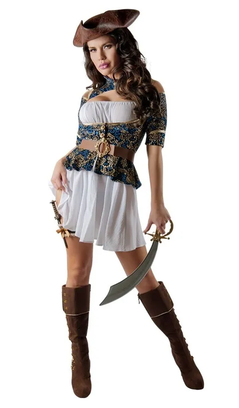 NEW Starline Posh Pirate Costume Size XL White