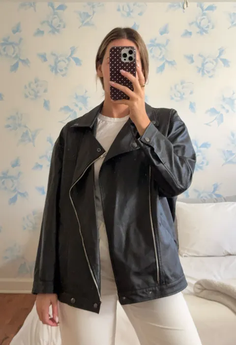Princess Polly Black Leather Jacket Faux