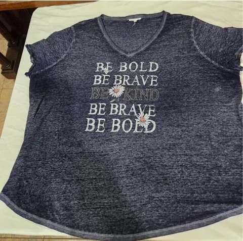 Maurices Women’s 4X Navy Graphic T-Shirt Be Bold Be Brave Be Kind - w3