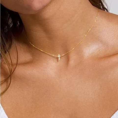 Gold Cross Pendant Necklace