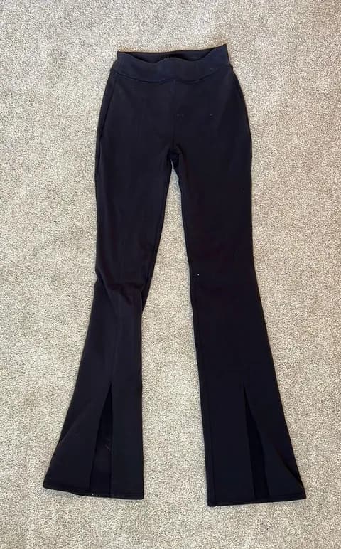 Black High Waist Flutter Leggings Black