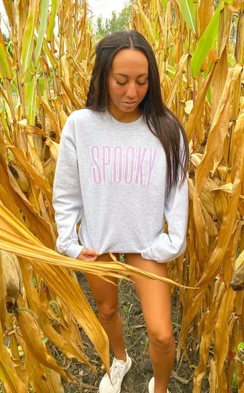 Spooky Crewneck Gray Size L