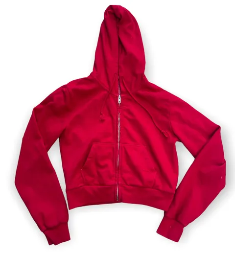 Red Cropped Hoodie
