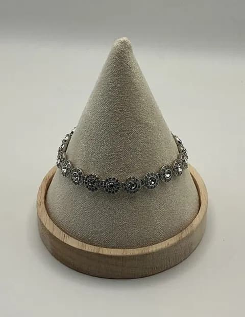 Swarovski Crystal Station Bracelet Silver Tone 7” NWT