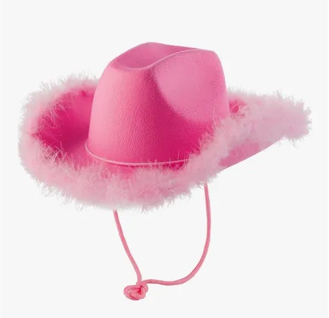 Pink Cowgirl Hat w/Feather Boa