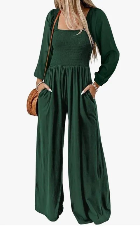 Amazon green long sleeve jumpsuit