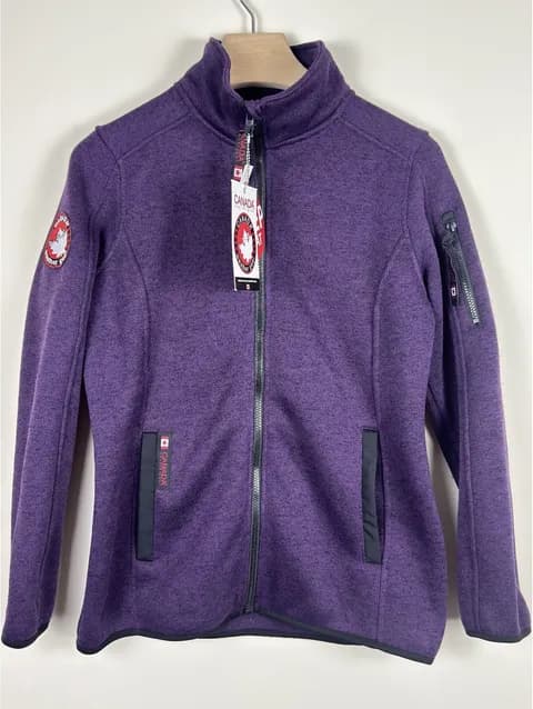 Canada Weather Gear Climb Jacket Women M Purple Sweater Fleece NWT Outdo Size M