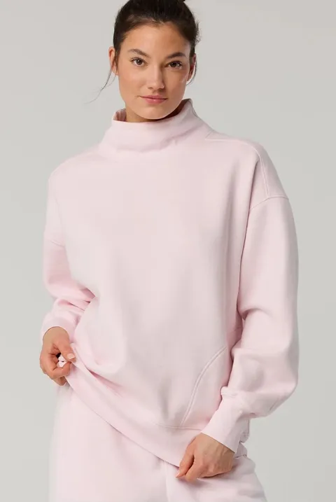 OFFLINE by Aerie Cloud Fleece Oversized Mockneck Sweatshirt - Light Pink