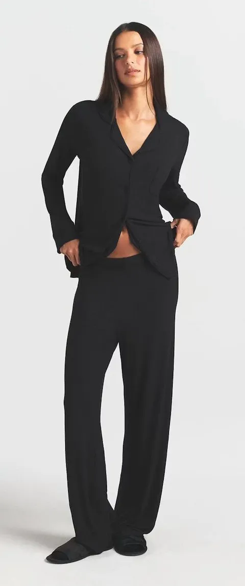 Skims Soft Lounge Sleep Top Onyx Size XS
