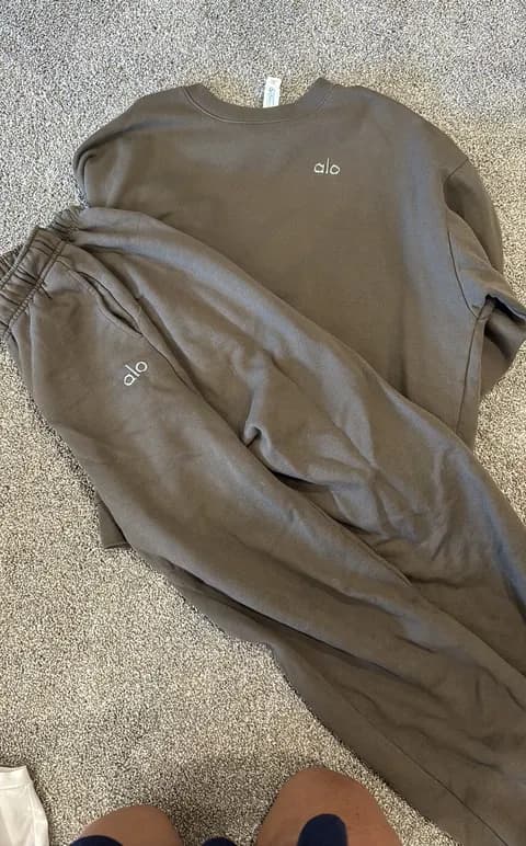 Olive Green All Sweat Set Brown