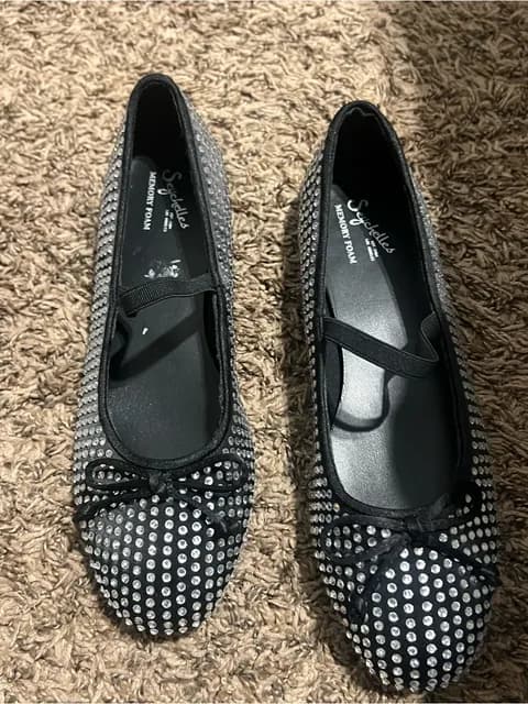 Seychelles Black Crystal-Embellished Ballet Flats