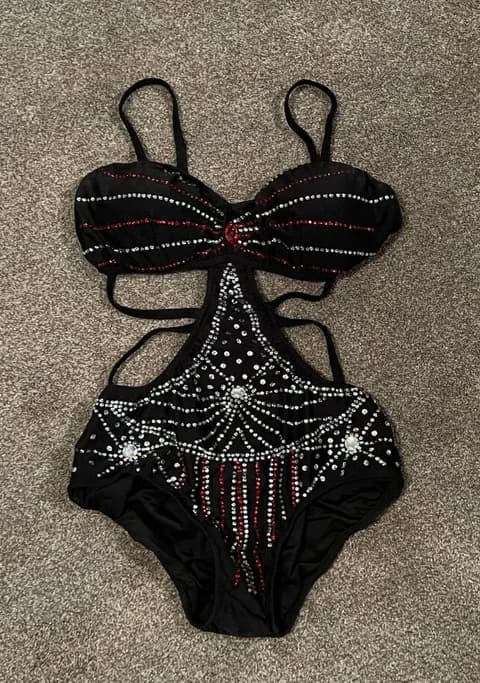 Black Red and White Jazz Dance Costume Size L