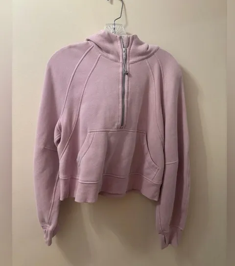Women's Pink Lululemon Half-Zip scuba Hoodie