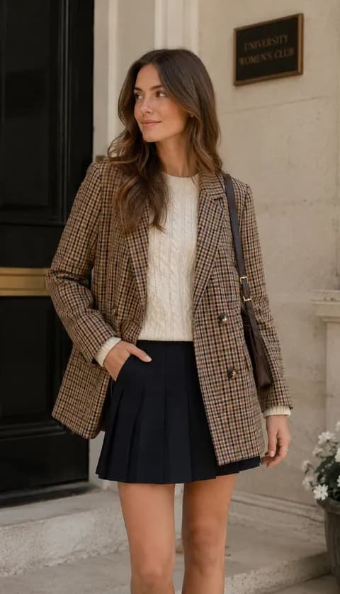 Madewell Plaid Double Breasted Blazer S Preppy Academia Old Money Heritage Classic $248
