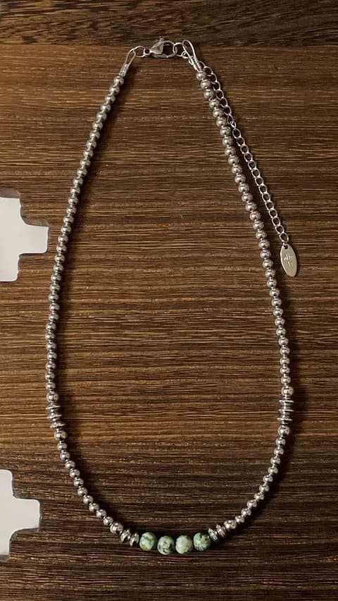 Handmade Sagebrush Prairie 6mm Western Pearl Necklace 16 inch