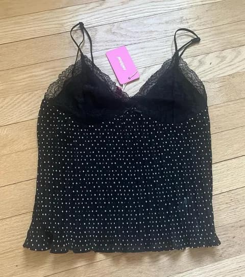 Edikted Black Lace Polka Dot Top