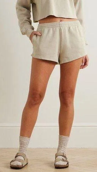 grey cotton blend jersey shorts in grey