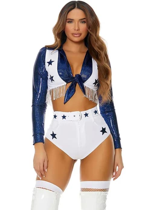 NEW Forplay Dallas Cowboys Cheerleader Costume Size Small Medium Blue