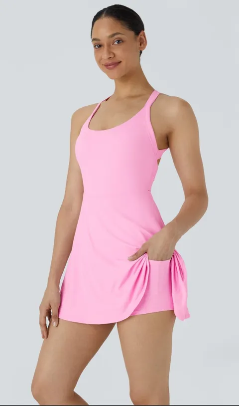 Halara SoftlyZero™Airy Backless Twisted Cool Touch Dance Active Dress-Easy-peezy