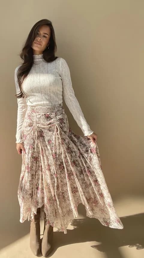 Pink Lace Maxi Skirt