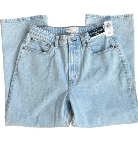 NWT Abercrombie & Fitch The Vintage Straight High Rise Jeans Size 30