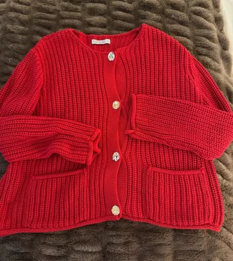 Sweater with gold buttons Red Size L