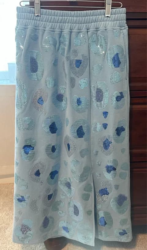 Queen of Sparkles Maxi Skirt Blue Size XS