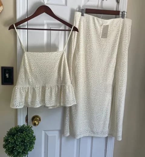 A New Day Cream Eyelet Maxi and Top Set