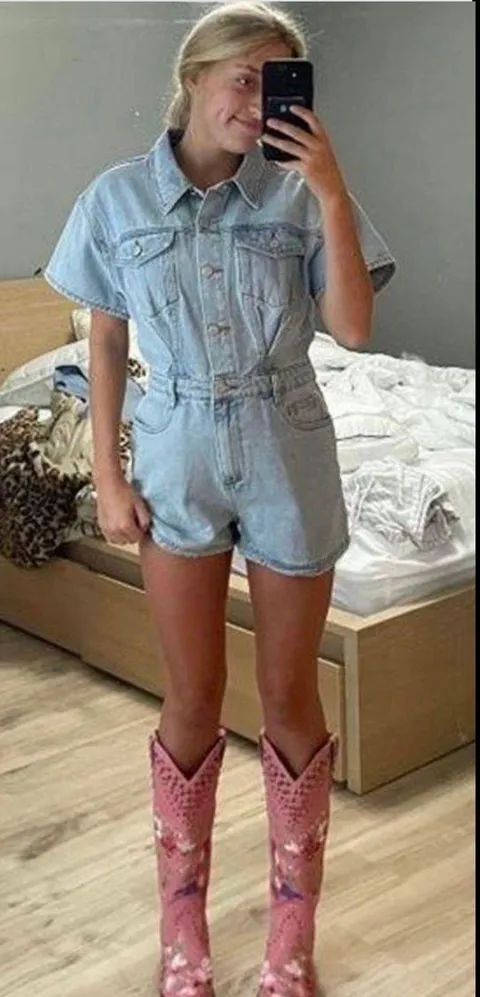 Denim Romper