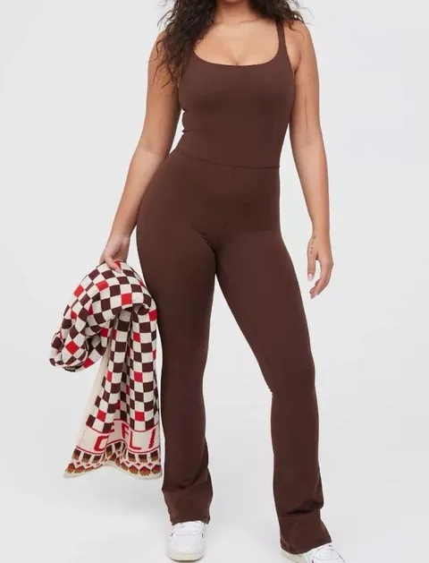 Aerie Offline The Hugger Jumpsuit XL Brown