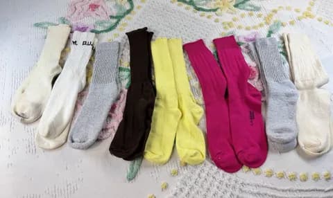 Vintage 90s Slouch Socks Bundle LA Gear BUM Equipment Ribbed Crew Multi Color 8