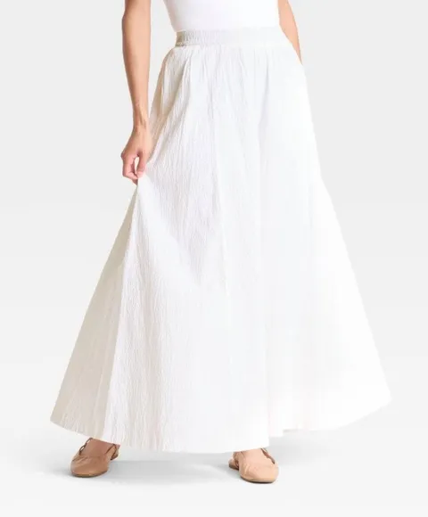 Women’s Maxi A Line Skirt - White