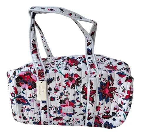 Barrel Duffel Vineyard Floral Blue Magenta