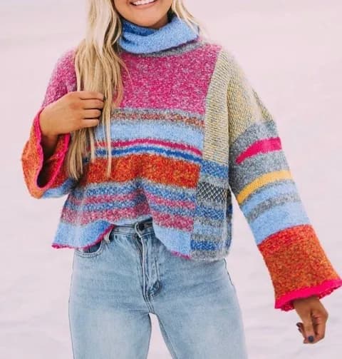 Colorful Cropped Sweater
