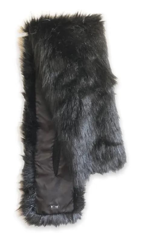 Guess Faux Fur Keyhole Scarf Black