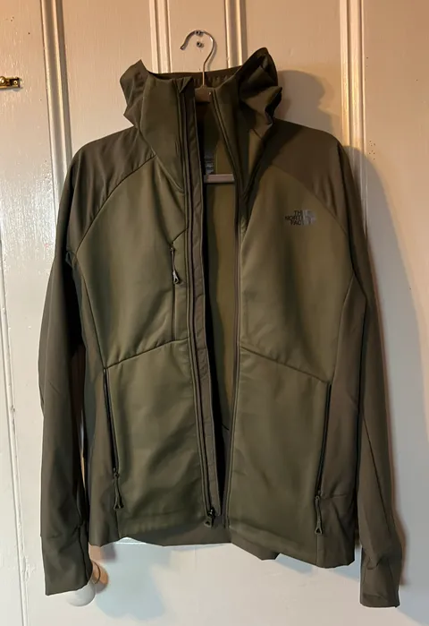 Green Windbreaker Hooded Zip Up